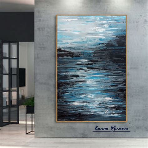 Tall Vertical Wall Art Abstract Canvas Art Original Tall Etsy