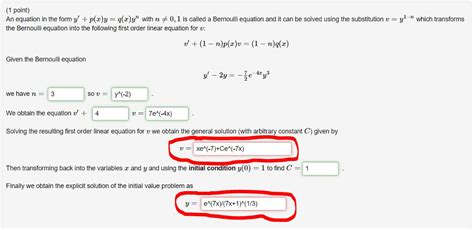 Solved An Equation In The Form Y P X Y Q X Y N With N Chegg