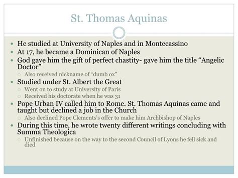 PPT - St. Thomas Aquinas & his five proofs for the existence of God ...