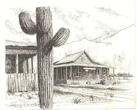 Stanton Ghost Town Arizona Drawing By Kevin Heaney Fine Art America