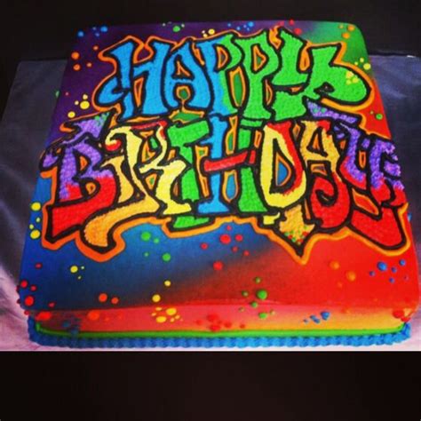 Graffiti birthday cake | 21st birthday cakes, Neon cakes, Hip hop ...