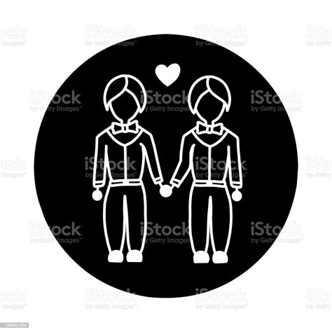 Gay Couple Wedding Vector Icon Filled Flat Sign For Mobile Concept And