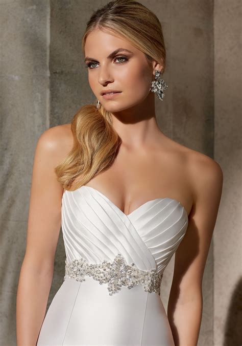 Larissa Satin Trimmed With Intricately Beaded Embroidery Morilee Bridal Wedding Dress Morilee