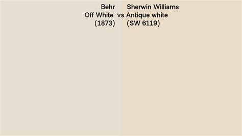 Behr Off White 1873 Vs Sherwin Williams Antique White SW 6119 Side