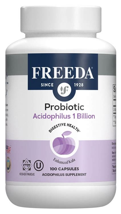 Freeda Kosher Probiotics Acidophilus 1 Billion 100 Capsules