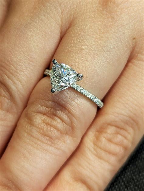 2 Ct Trilliant Cut VVS1 Moissanite Engagement Ring 14K White Gold