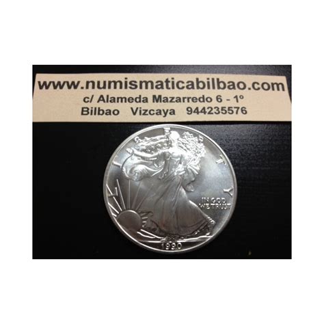 ESTADOS UNIDOS 1 DOLAR 1990 EAGLE LIBERTY MONEDA DE PLATA PURA SC 1