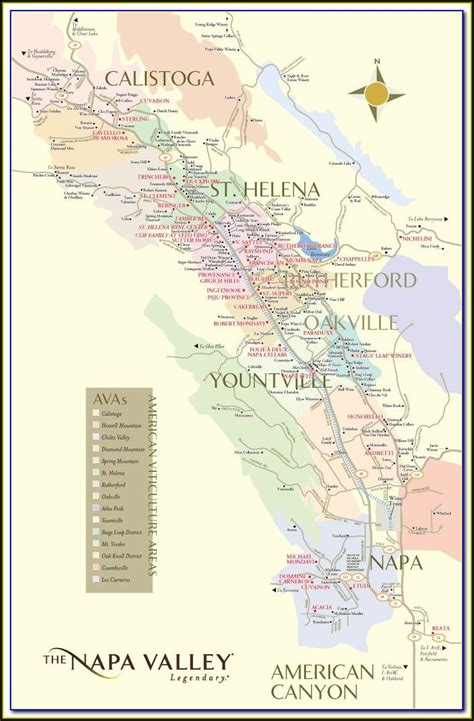 Napa Valley Winery Map Poster - map : Resume Examples #mx2WQa44Y6