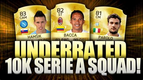 FIFA 16 CHEAP 10K OVERPOWERED UNDERRATED SERIE A SQUAD BUILDER