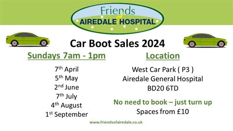 Car Boot Sale Dates 2024 Friends Of Airedale