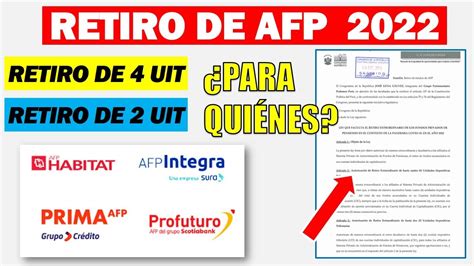 Retiro De Afp 4 Uit Y 2 Uit 2022 ¿para Quiénes Tercera Propuesta De