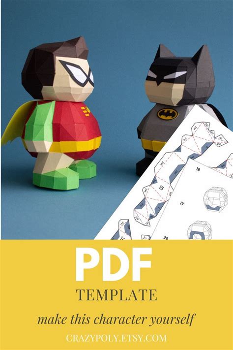 Batman Low Poly Papercraft Kit Pdf Template Dxf Svg Artofit