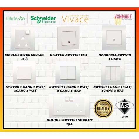 Schneider Vivace Series White Switches And Sockets Sirim Approved Shopee Malaysia