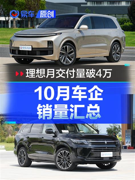 10月车企销量汇总 理想月交付量破4万 问界新m7交付10547辆 凤凰网汽车 凤凰网