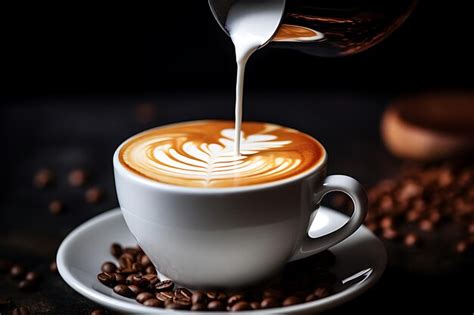 Premium AI Image Photo Of Barista Pouring Milk Into A Coffee Cup