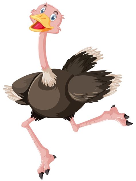 Cute Ostrich Cartoon Character 1500840 Vector Art At Vecteezy