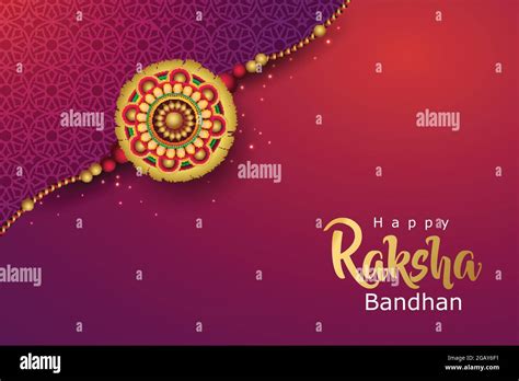 Indian Festival Happy Raksha Bandhan Greeting Card With Decorative