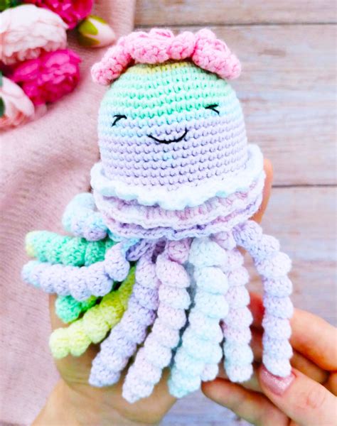 Regenbogen Qualle Amigurumi PDF Anleitung