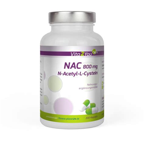 Vita2you Nac N Acetyl L Cystein Hochdosiert 800mg 200 Kapseln