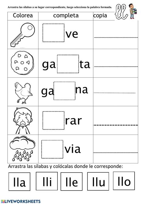 Sílaba Ll Worksheet