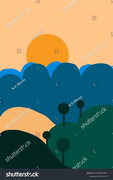 Landscape Design Digital Art Nature On Stock Illustration 2206622893 ...