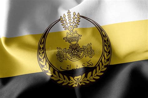 3D Flag of Perak State, Malaysia. Stock Illustration - Illustration of ...