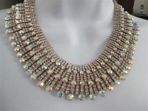 Natasha Rhinestone Bib Statement Necklace Gem