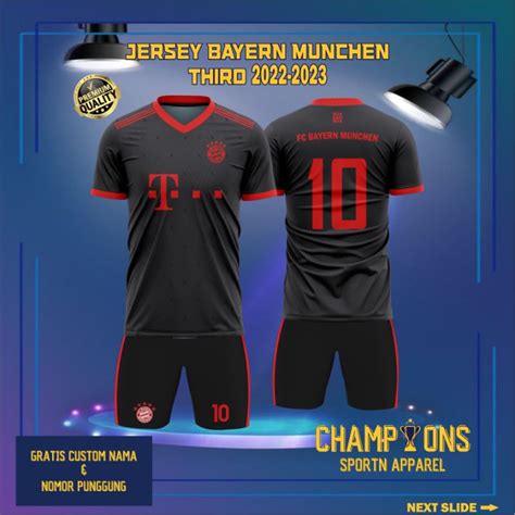 Jual Jersey Klub BAYERN MUNCHEN THIRD 2022 2023 Liga Champions UEFA