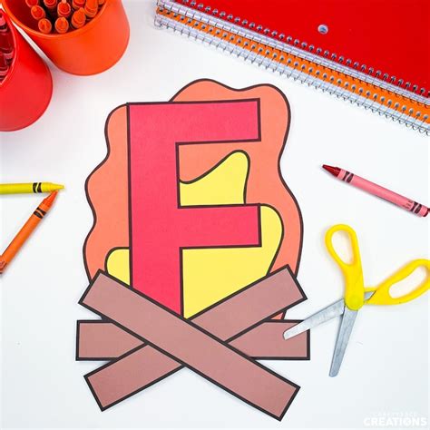 Letter F Craft Patterns Fire Craft Alphabet Crafts Uppercase Letter ...