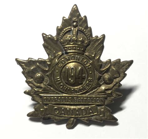 Canadian Th Edmonton Highlanders Bn Cef Ww Cap Badge