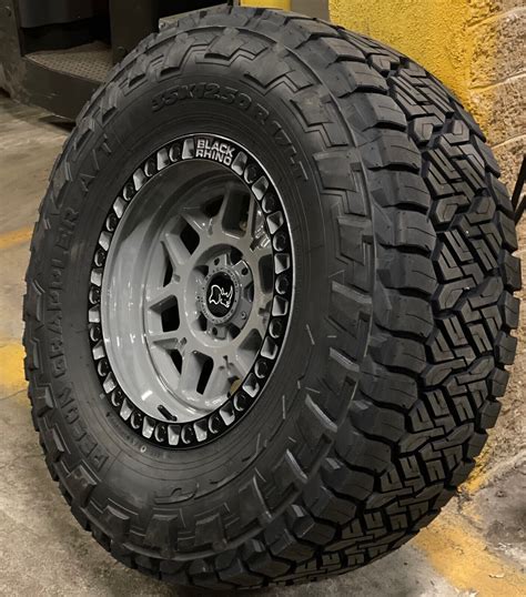 4 17x9 Black Rhino Kelso Gray Wheels 35 Nitto At Tires 5x5 Jeep