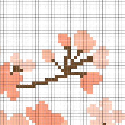 Cherry Blossoms Cross Stitch Pattern Daily Cross Stitch