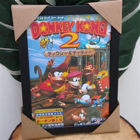 Quadro Decorativo Moldura E Vidro Donkey Kong Country 2 Diddy Kong