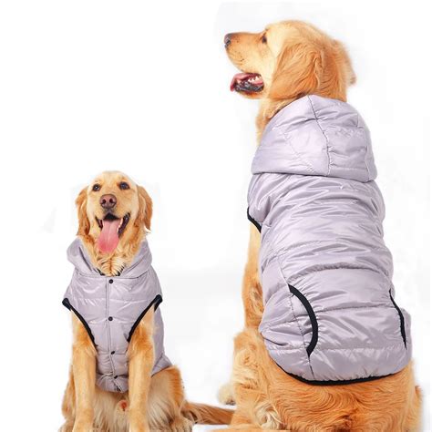 Pet dog clothes large size dogs winter warm jumpsuit Thicken Hoodie ...