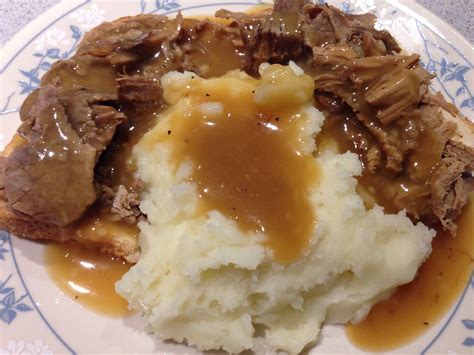 ~homemade~ Hot Beef And Mashed Potatoes And Gravy Recipes Food Ethnic Recipes