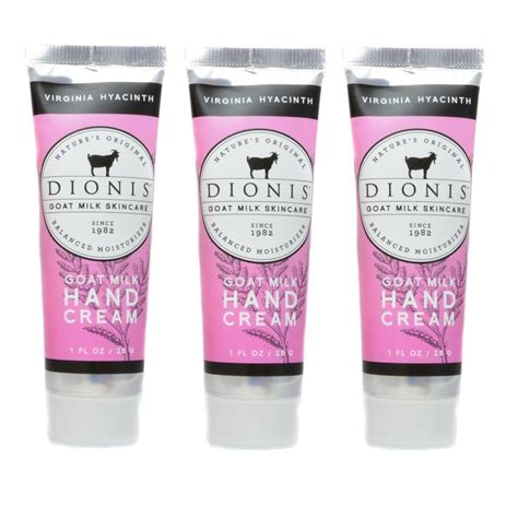 Dionis Goat Milk Hand Cream 3 Piece Travel T Set Virginia Hyacinth