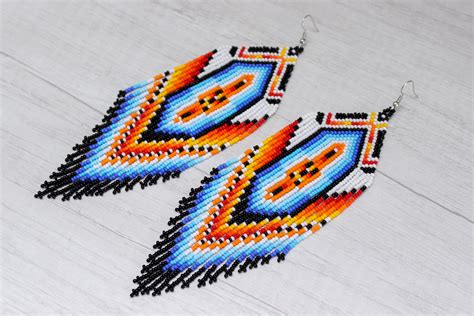 Native American Beaded Earrings American Indian Beaded Earrings