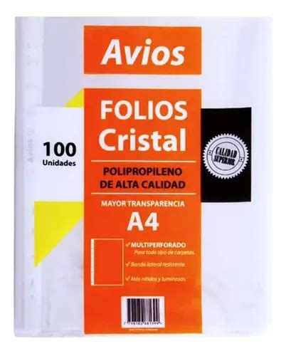 Folios A Borde Blanco X Unidades Cristal Micrones