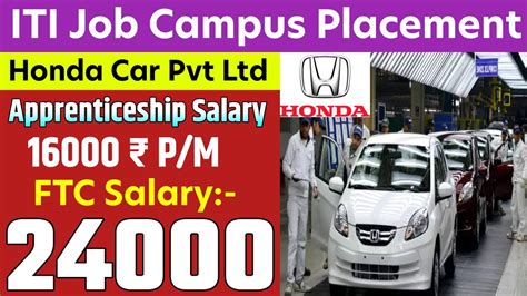 Honda Car Job Campus ITI Job Campus Honda Company डयरकट भरत