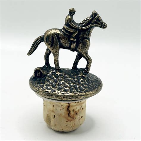 blantons bourbon whiskey cork bottle stopper topper letter  horse etsy