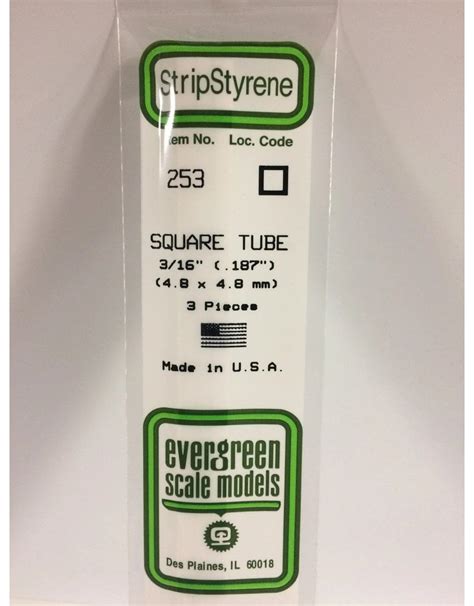 Evg253 316 187 Square Tube 3pc My Tobbies Toys And Hobbies
