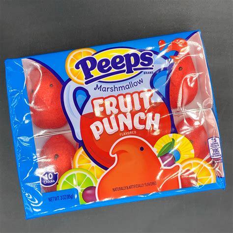 Peeps Marshmallow Fruit Punch Flavoured Chicks 10 Chicks 85g Usa R