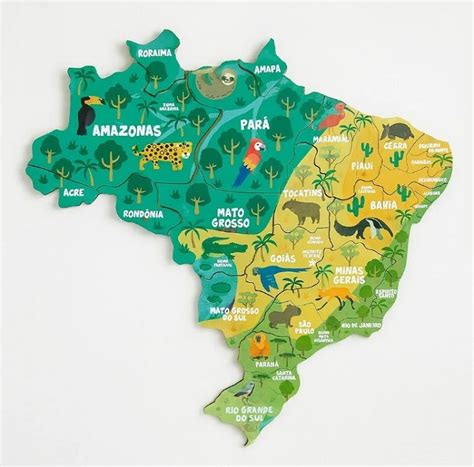 Quebra Cabeça Brasil - Mapa do Brasil - Regiões Quebra-Cabeça