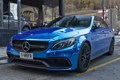 Mercedes Benz C S Amg Blue Color All Pyrenees France Spain Andorra