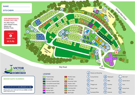 Park Map Cabin And Site Plan For Victor Harbor Holiday And Cabin Park