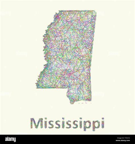 Mississippi Line Art Map Stock Vector Image And Art Alamy