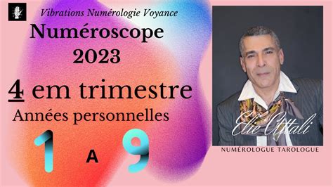 Votre Numéroscope du 4 em trimestre 2023 Années personnelles 1 à 9