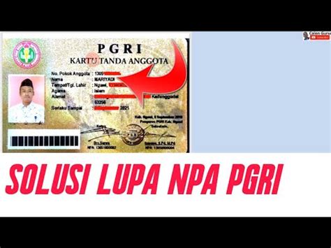 Live Cara Cek Npa Pgri Nomor Pokok Anggota Kartu Pgri Online Di