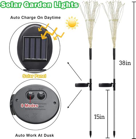 Luces solares de jardín para exteriores 120 LED 8 modos luces