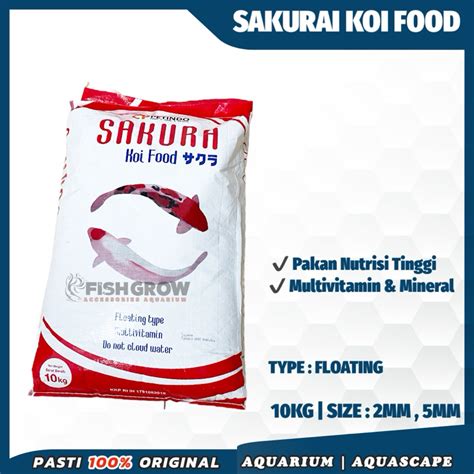 Jual PELET SAKURA KOI FISH FOOD PAKAN IKAN KOI 2MM 5MM Shopee Indonesia